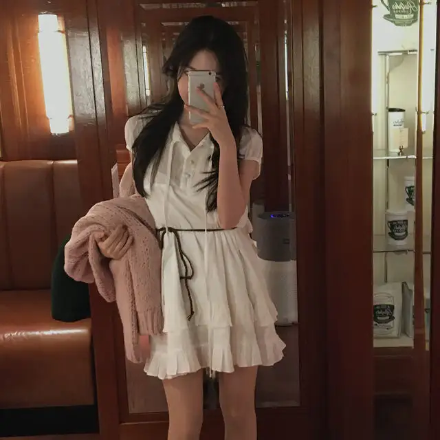 여성용 블라우스 스타일 캐주얼 원피스 상세 이미지 13