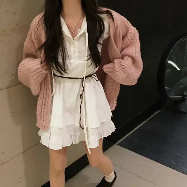 여성용 블라우스 스타일 캐주얼 원피스 상세 이미지 34
