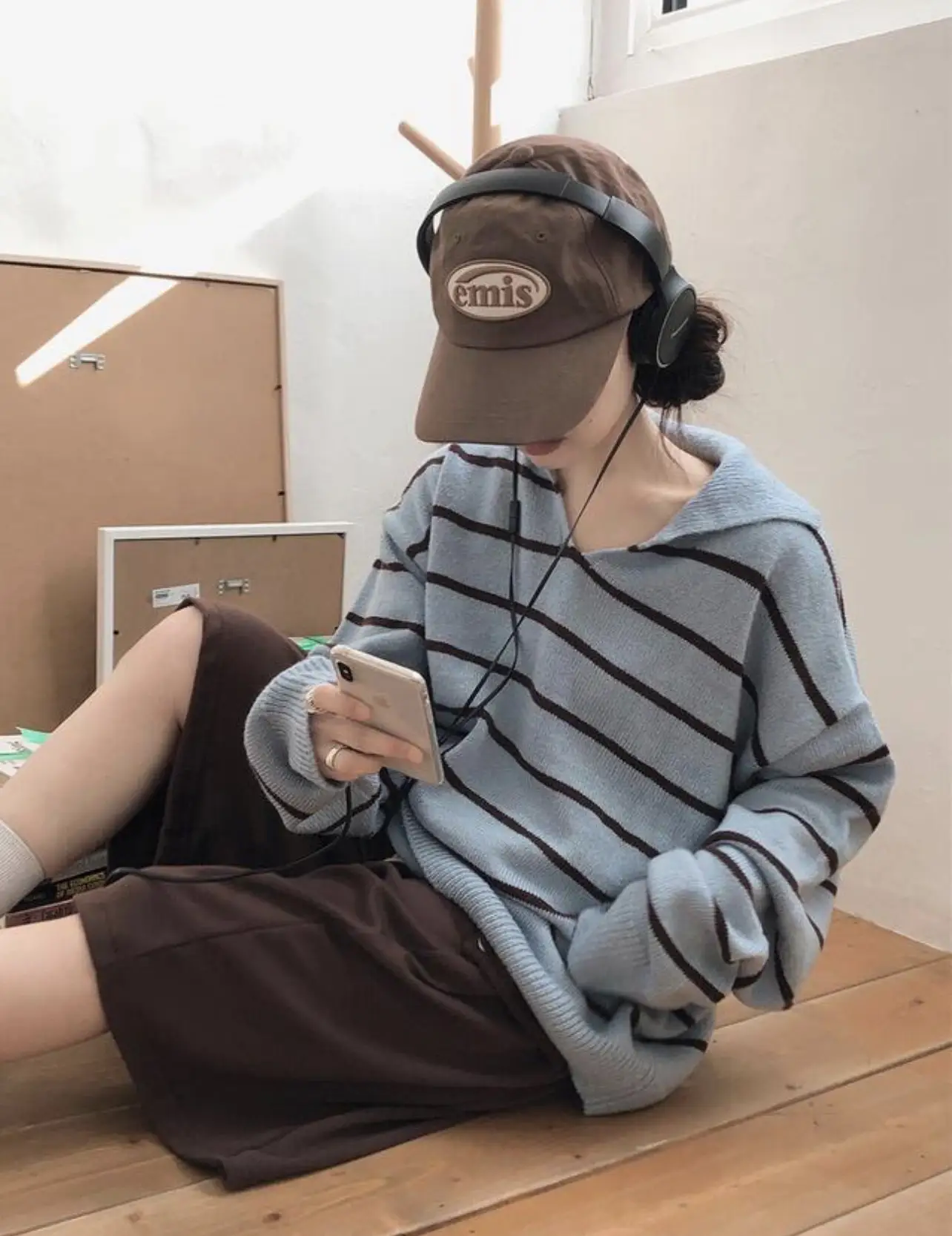 플리츠 블라우스 스타일 니트 셔츠 상세 이미지 6