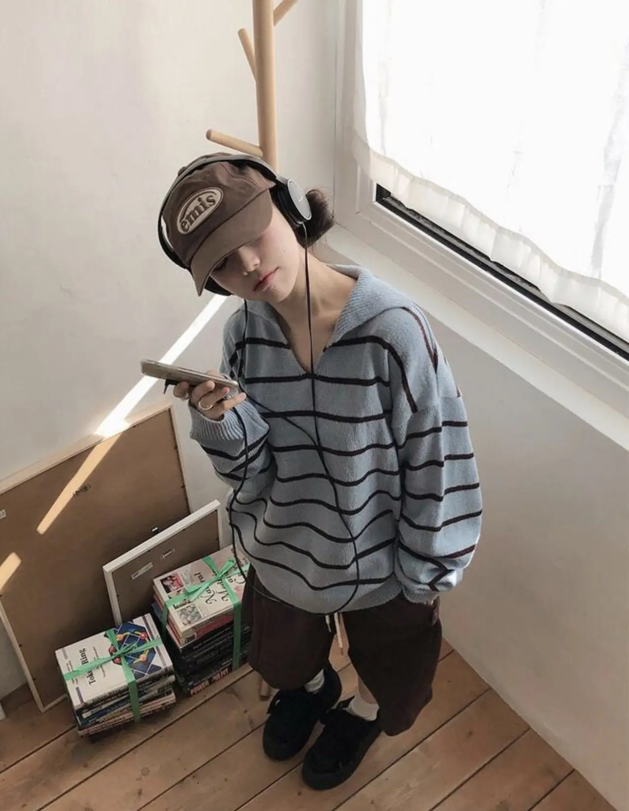 플리츠 블라우스 스타일 니트 셔츠 상세 이미지 9