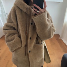 批发已出货尺码更新韩国chic秋冬新款韩系抽绳学院风连帽皮毛一体外套