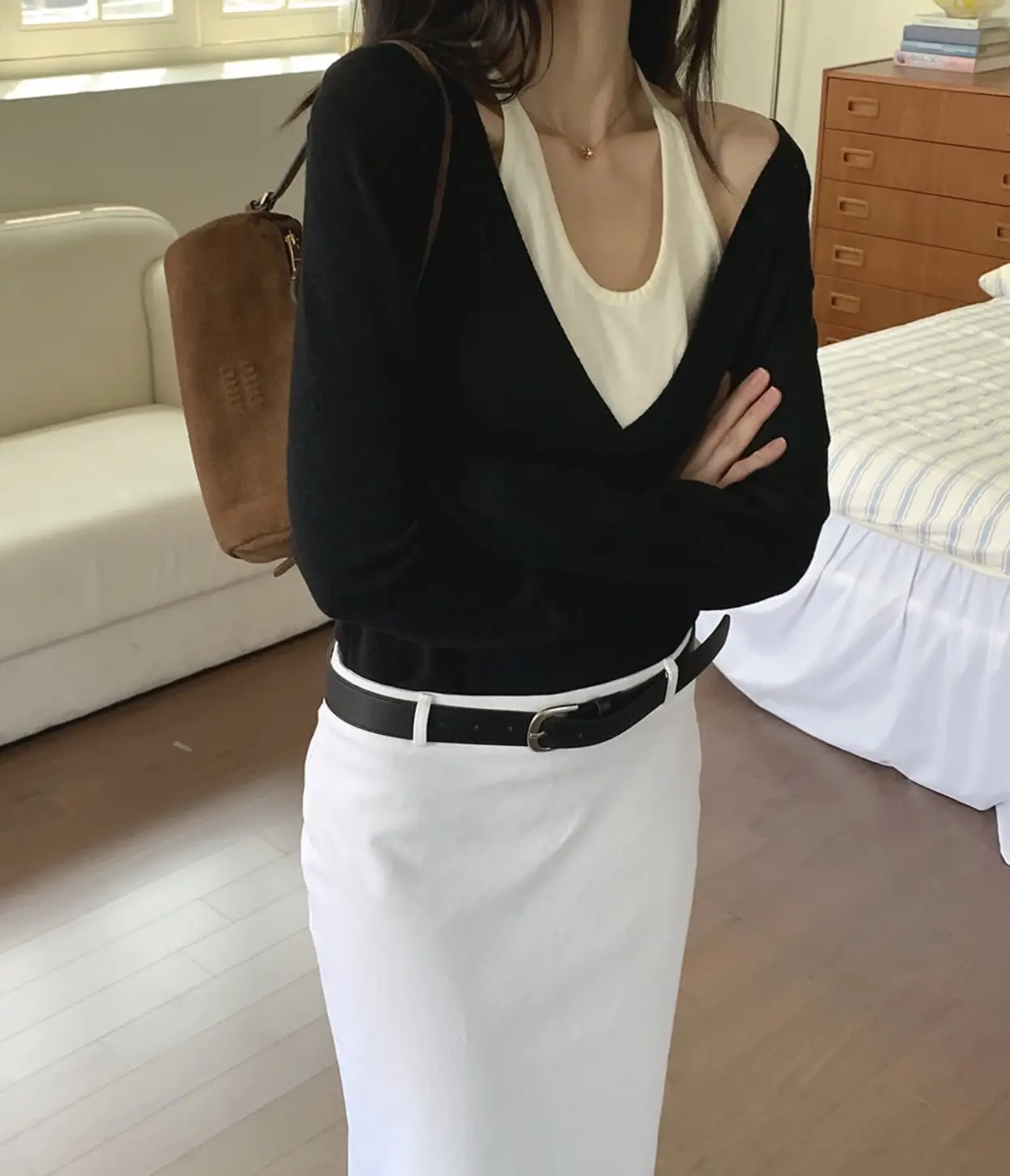 한국인기 홀터넥 레이어드 니트 상세 이미지 5