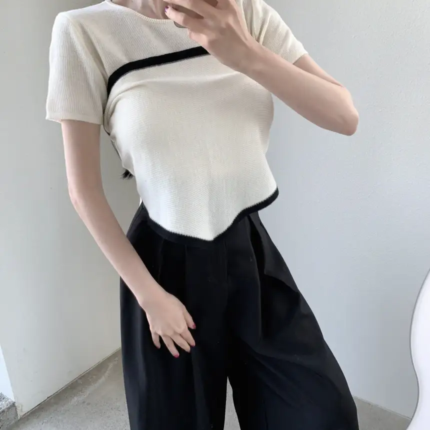 여성용 루즈 핏 티셔츠 세트 상세 이미지 8