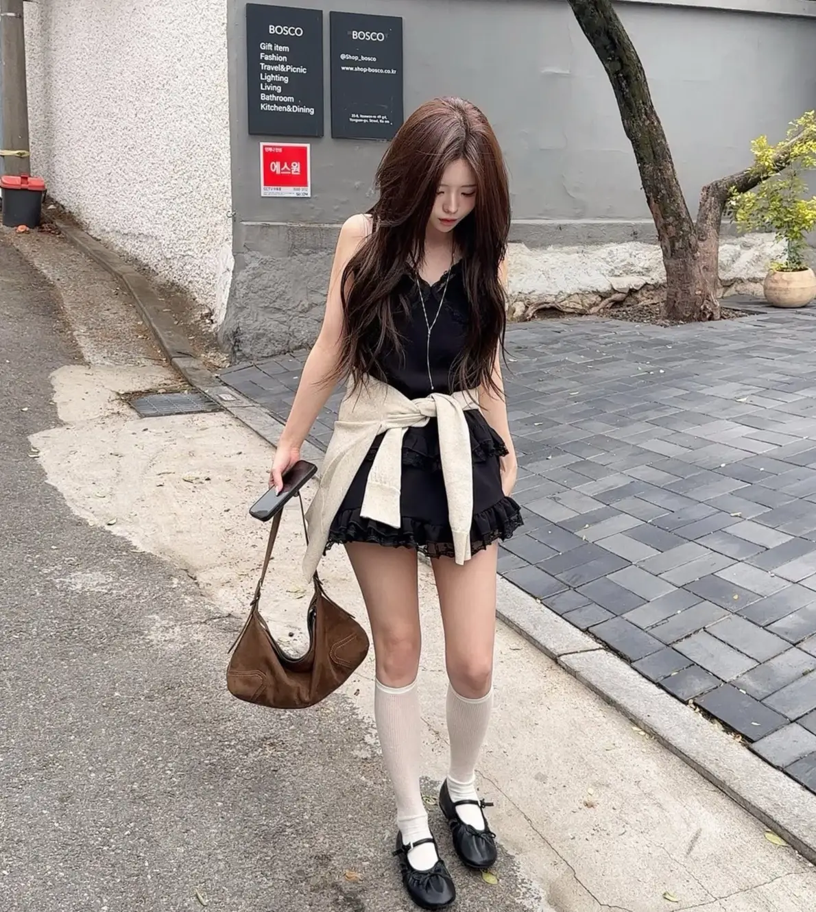 여성용 레이스 V넥 단추 스타일 원피스 상세 이미지 14