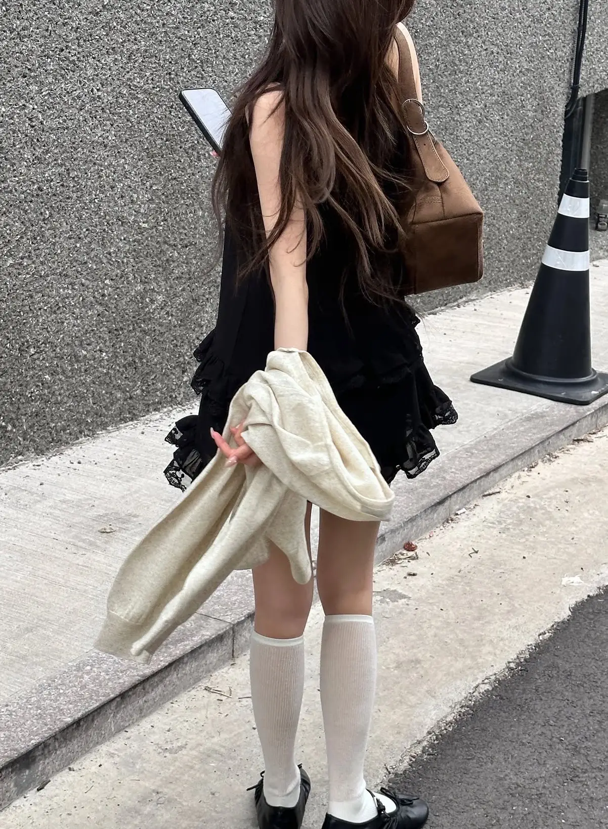 여성용 레이스 V넥 단추 스타일 원피스 상세 이미지 15