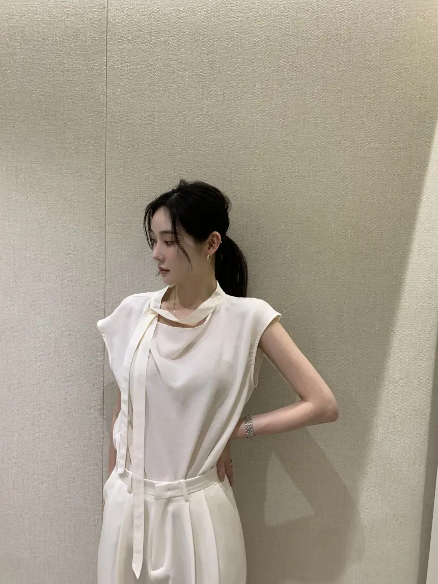 여성용 편안한 린넨 스타일 단추 셔츠 상세 이미지 5