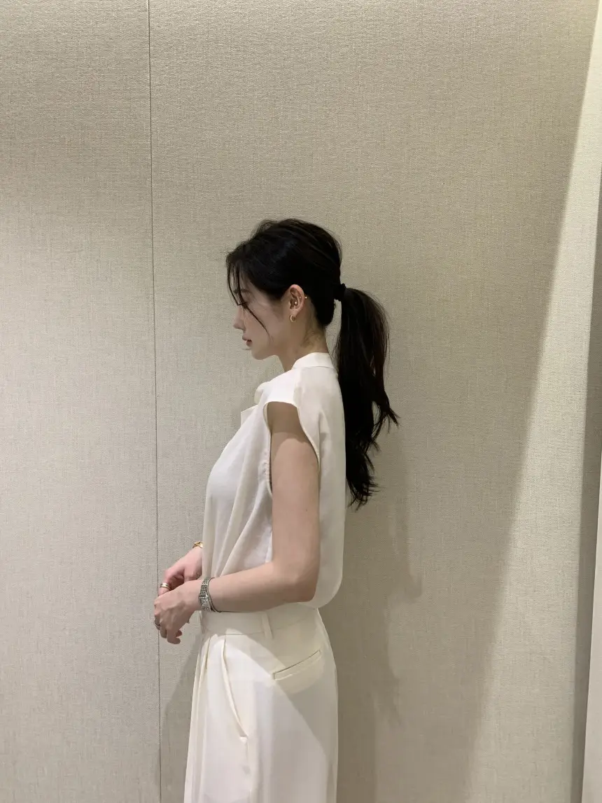 여성용 편안한 린넨 스타일 단추 셔츠 상세 이미지 6