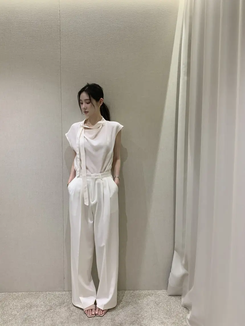 여성용 편안한 린넨 스타일 단추 셔츠 상세 이미지 8