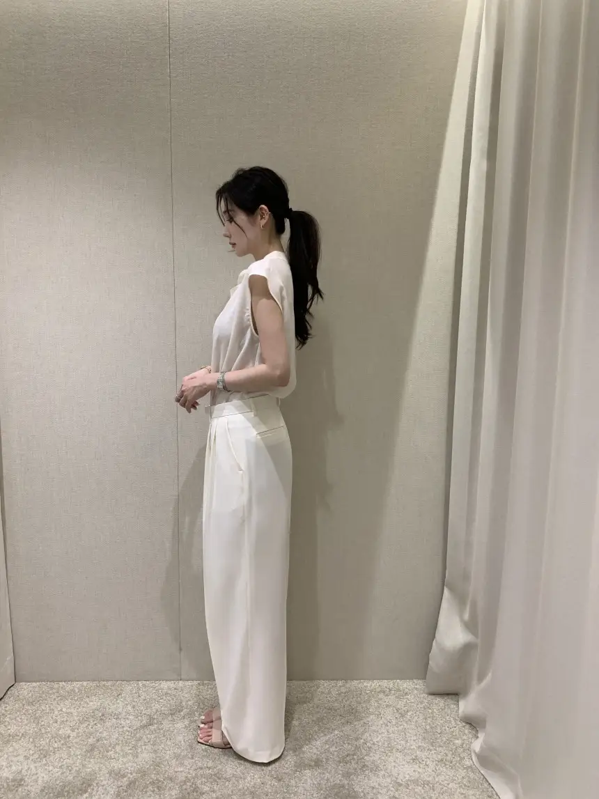 여성용 편안한 린넨 스타일 단추 셔츠 상세 이미지 9