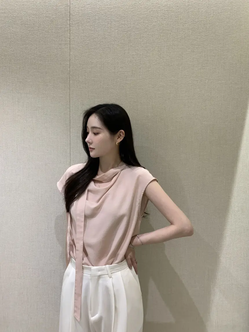 여성용 편안한 린넨 스타일 단추 셔츠 상세 이미지 12