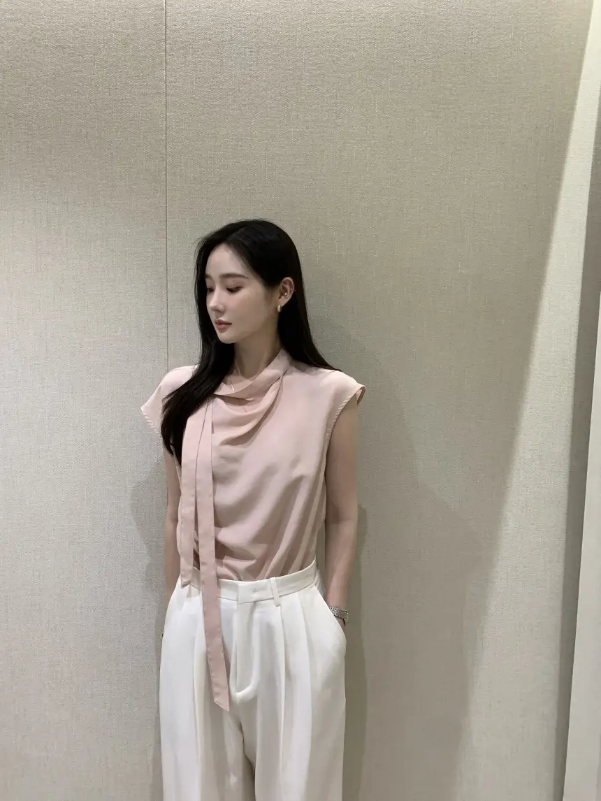 여성용 편안한 린넨 스타일 단추 셔츠 상세 이미지 14