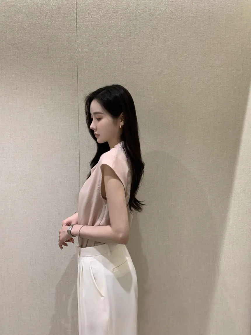 여성용 편안한 린넨 스타일 단추 셔츠 상세 이미지 15