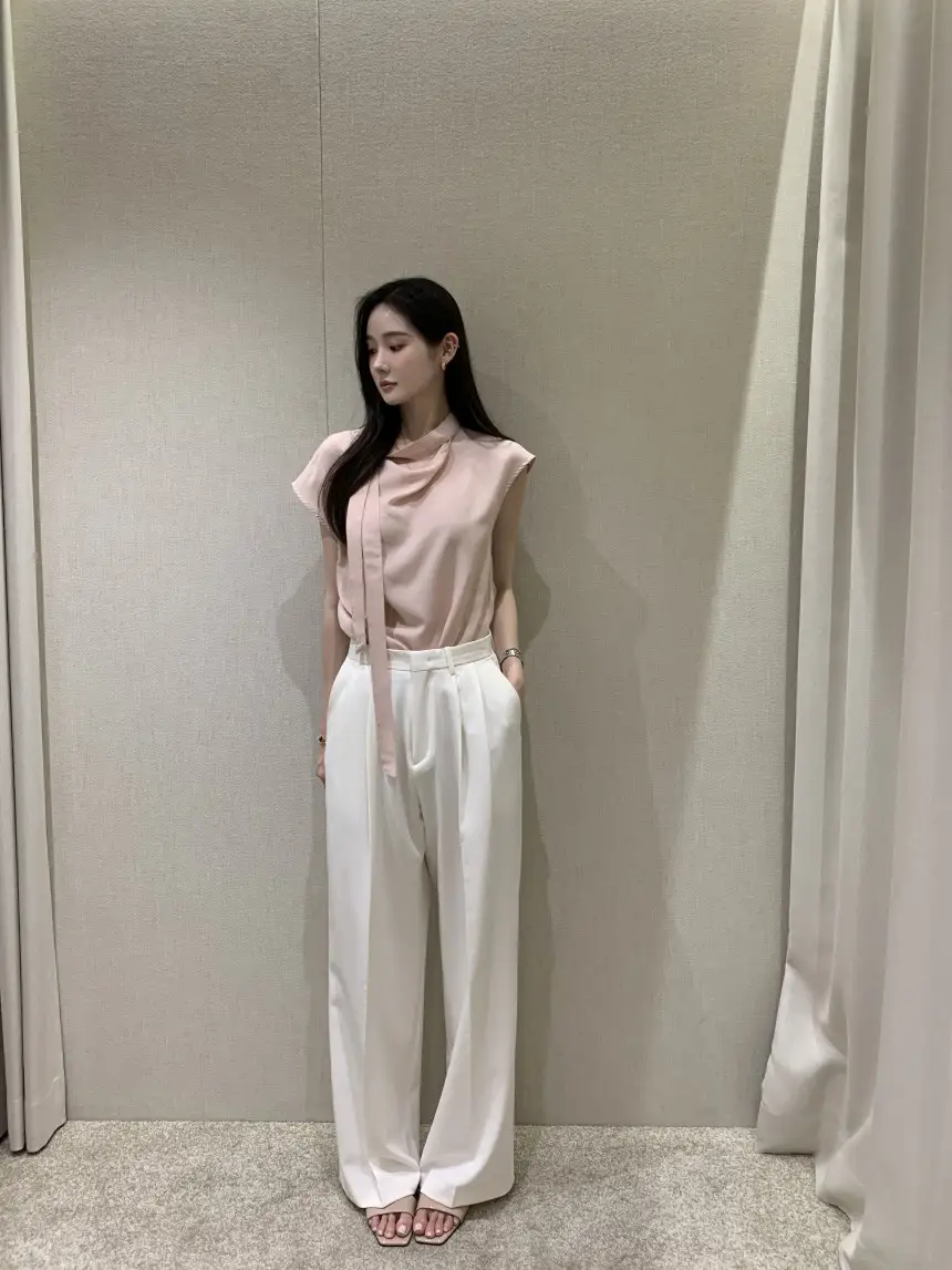 여성용 편안한 린넨 스타일 단추 셔츠 상세 이미지 18