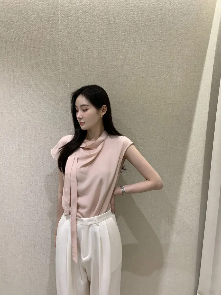 여성용 편안한 린넨 스타일 단추 셔츠 상세 이미지 19