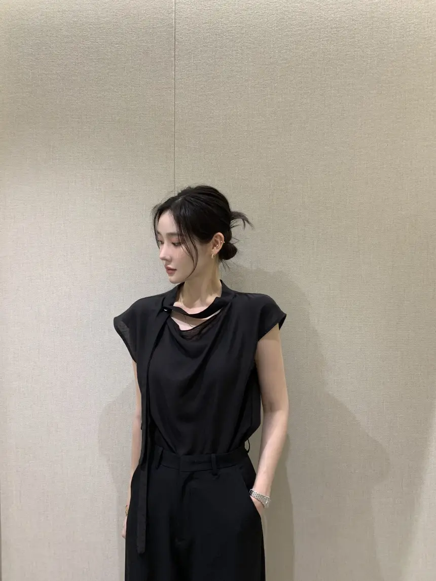 여성용 편안한 린넨 스타일 단추 셔츠 상세 이미지 20