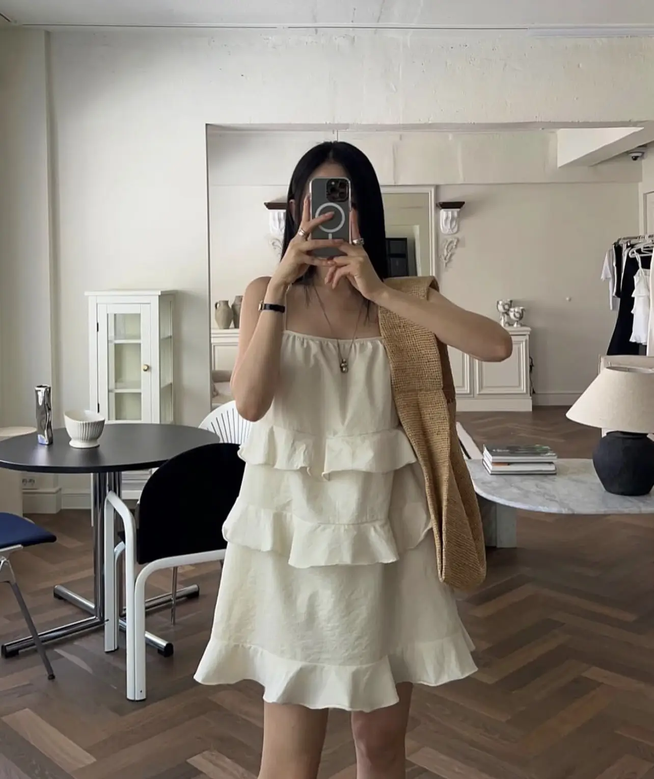프렌치 스타일 케이크 레이어 드레스 상세 이미지 6
