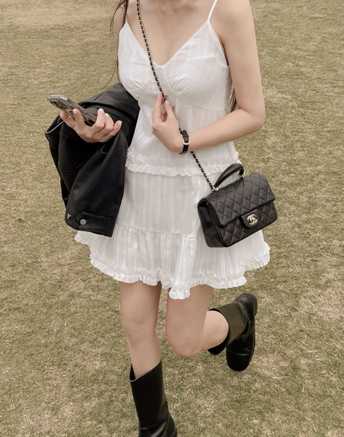 프릴 디테일 민소매 원피스 상세 이미지 2
