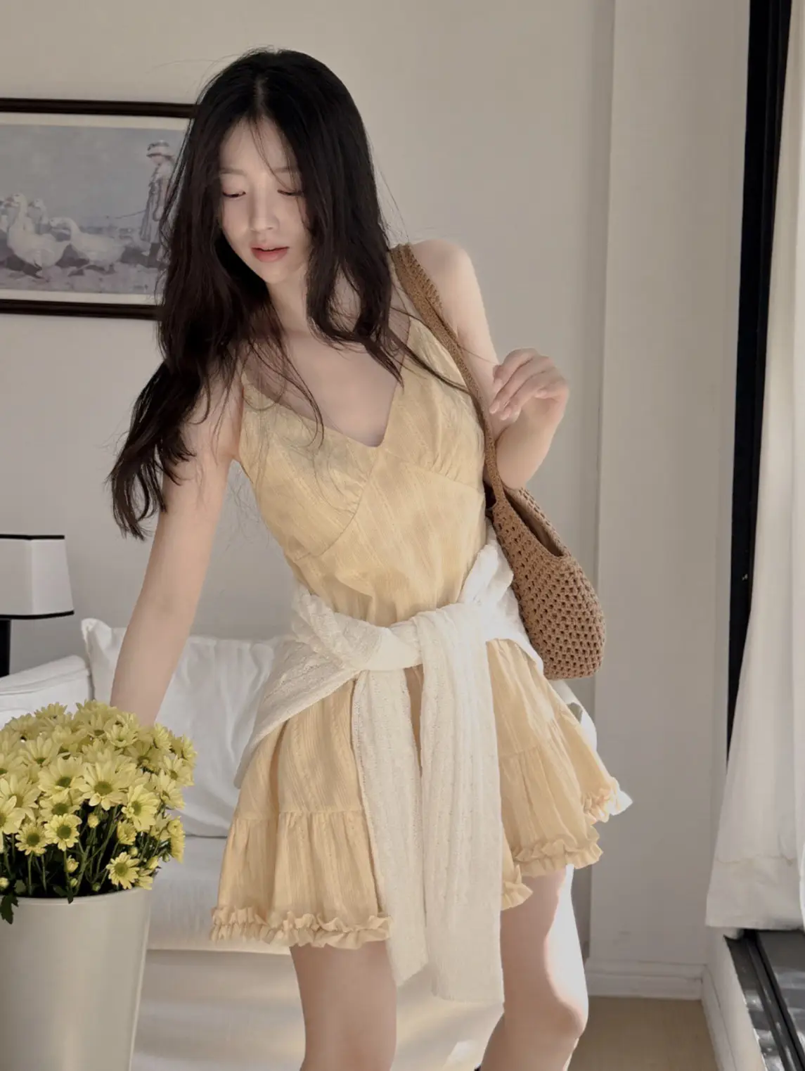 프릴 디테일 민소매 원피스 상세 이미지 13