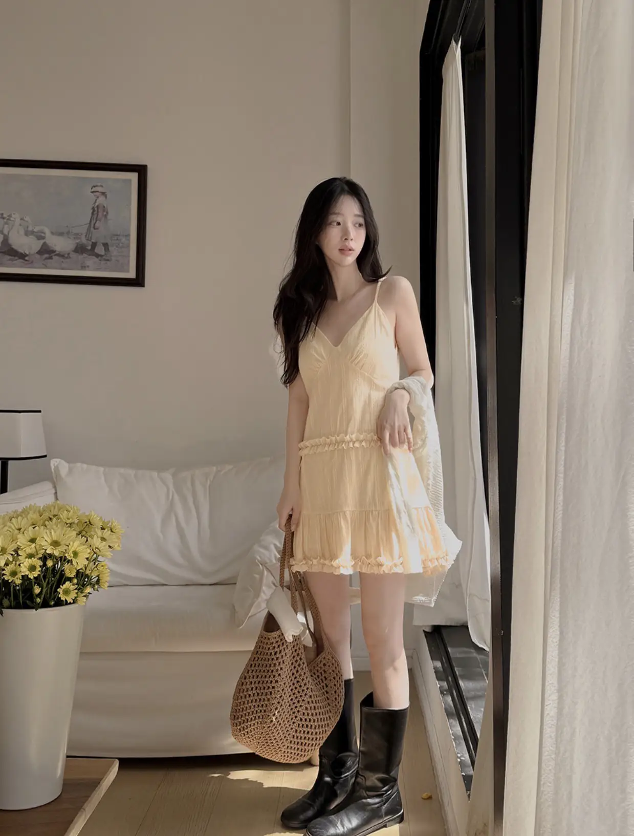 프릴 디테일 민소매 원피스 상세 이미지 14