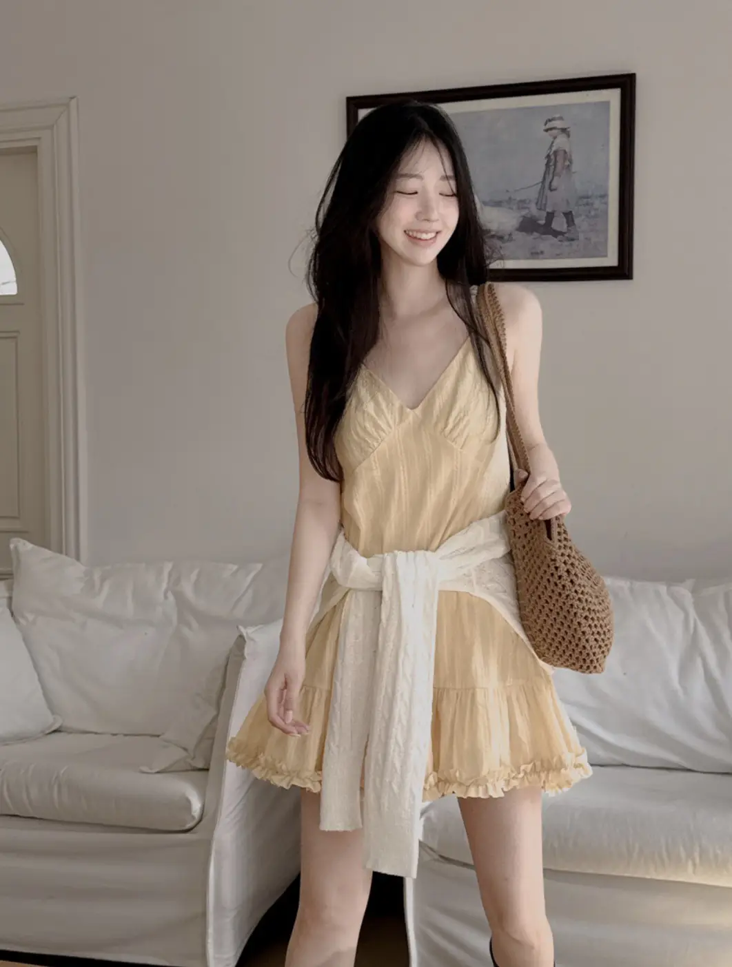 프릴 디테일 민소매 원피스 상세 이미지 29