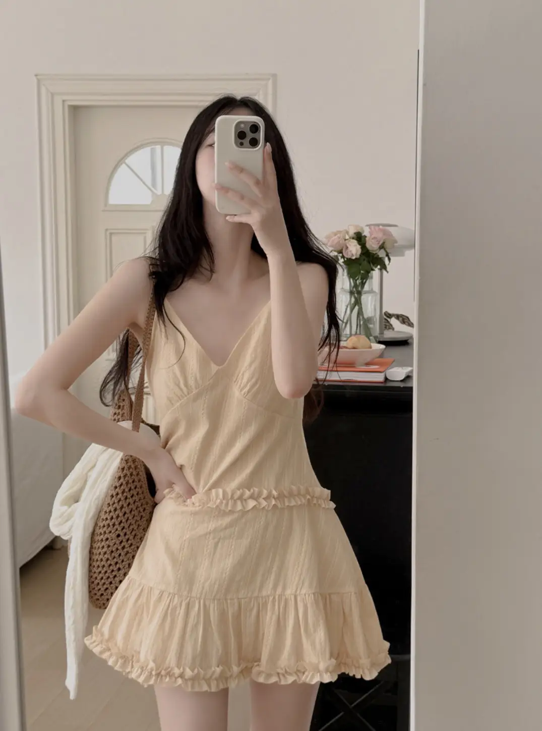 프릴 디테일 민소매 원피스 상세 이미지 30