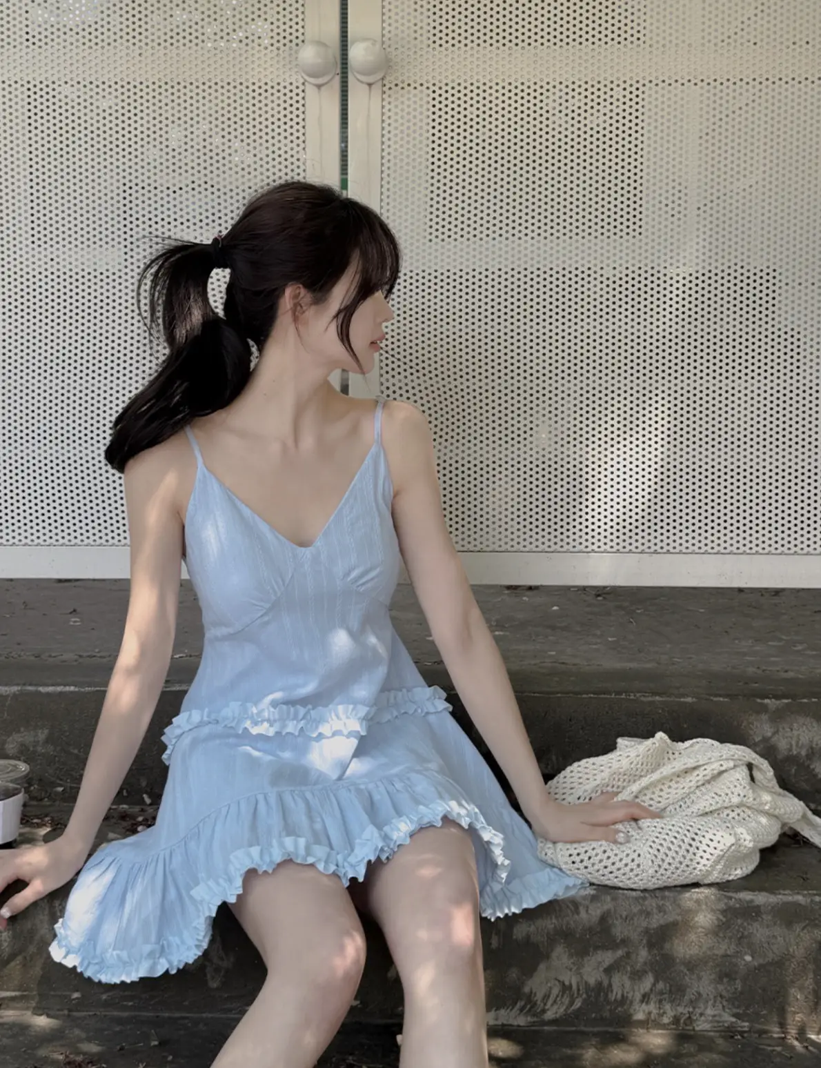 프릴 디테일 민소매 원피스 상세 이미지 35