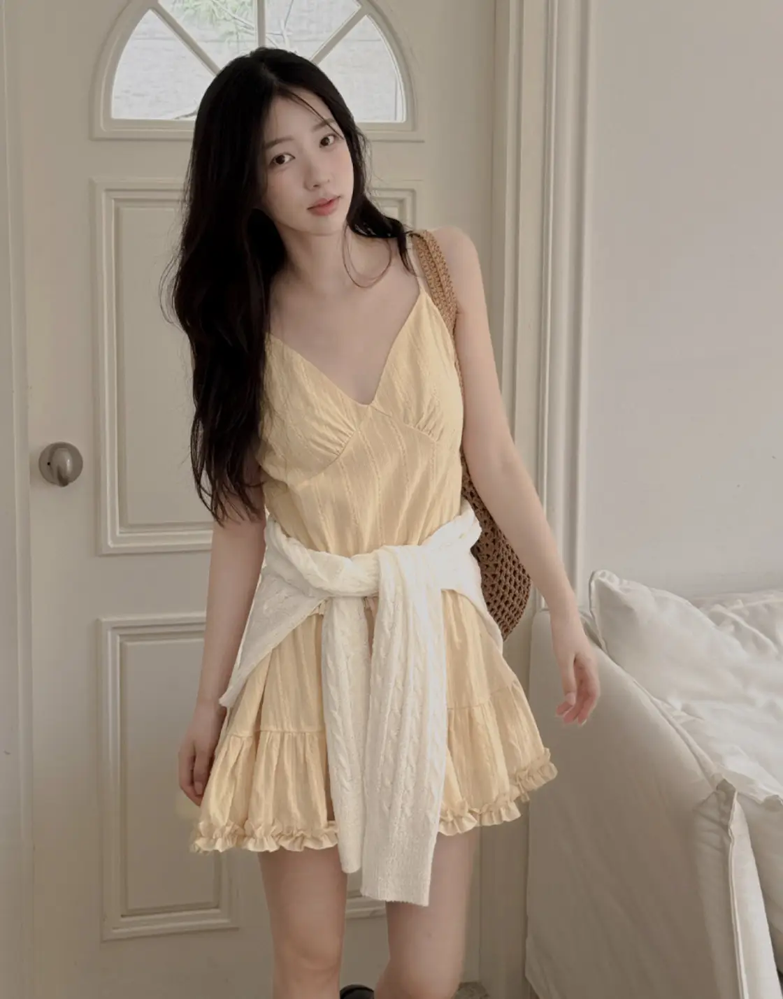 프릴 디테일 민소매 원피스 상세 이미지 66