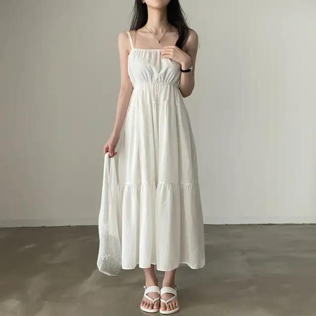 여성용 린넨 슬리브리스 원피스 상세 이미지 3