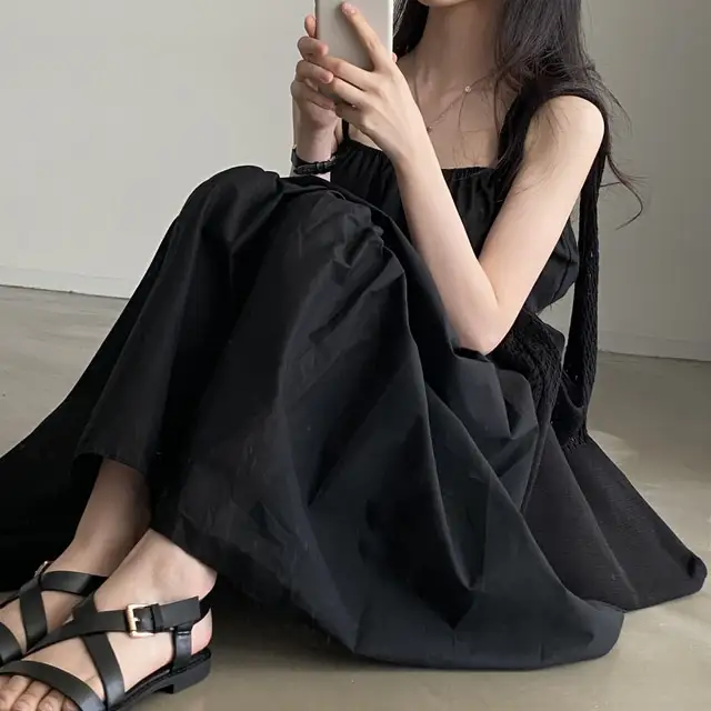 여성용 린넨 슬리브리스 원피스 상세 이미지 4