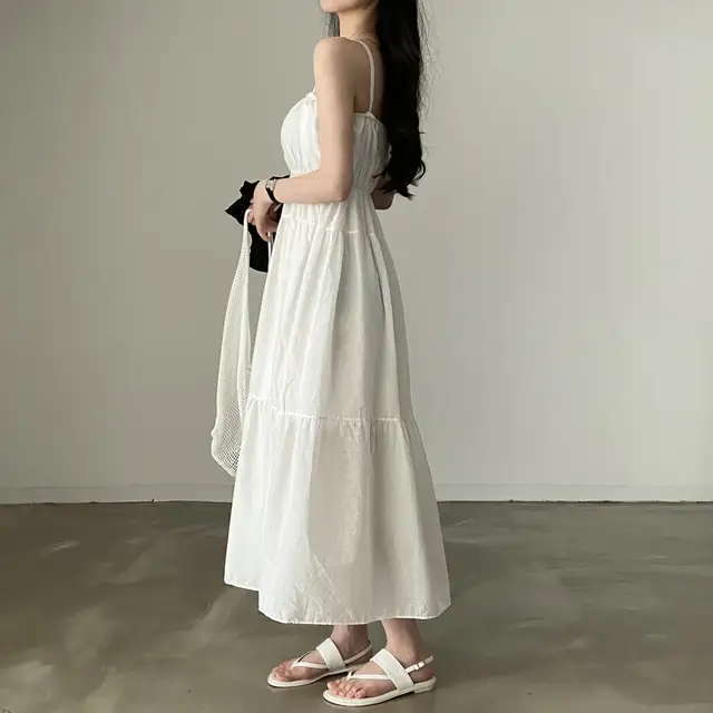 여성용 린넨 슬리브리스 원피스 상세 이미지 8