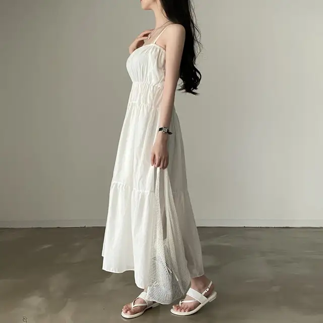 여성용 린넨 슬리브리스 원피스 상세 이미지 10