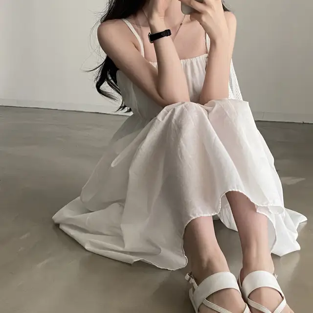 여성용 린넨 슬리브리스 원피스 상세 이미지 14