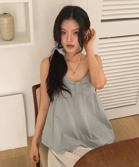 있음 선적 사이즈 업데이트 한국 chic 여름 새로운 이중층 치마 스타일 조끼 슬립 맨위 머리카락 올가미 로드 중