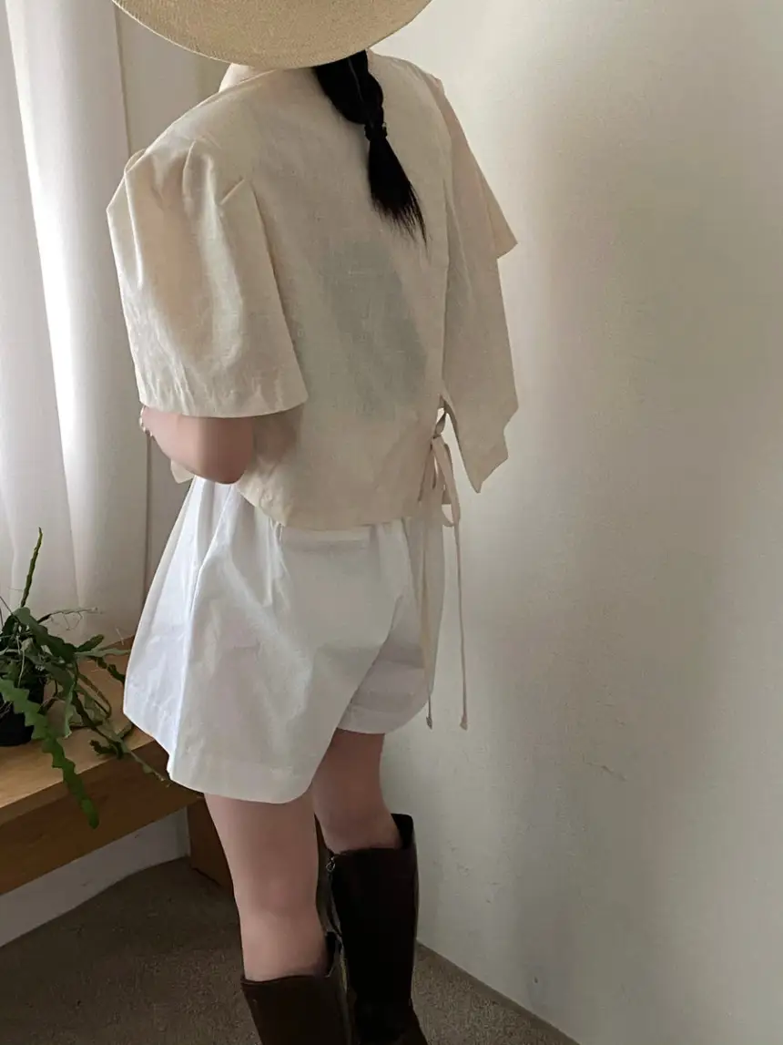 여성용 봄 여름 허리 리본 루즈 핏 자켓 상세 이미지 30