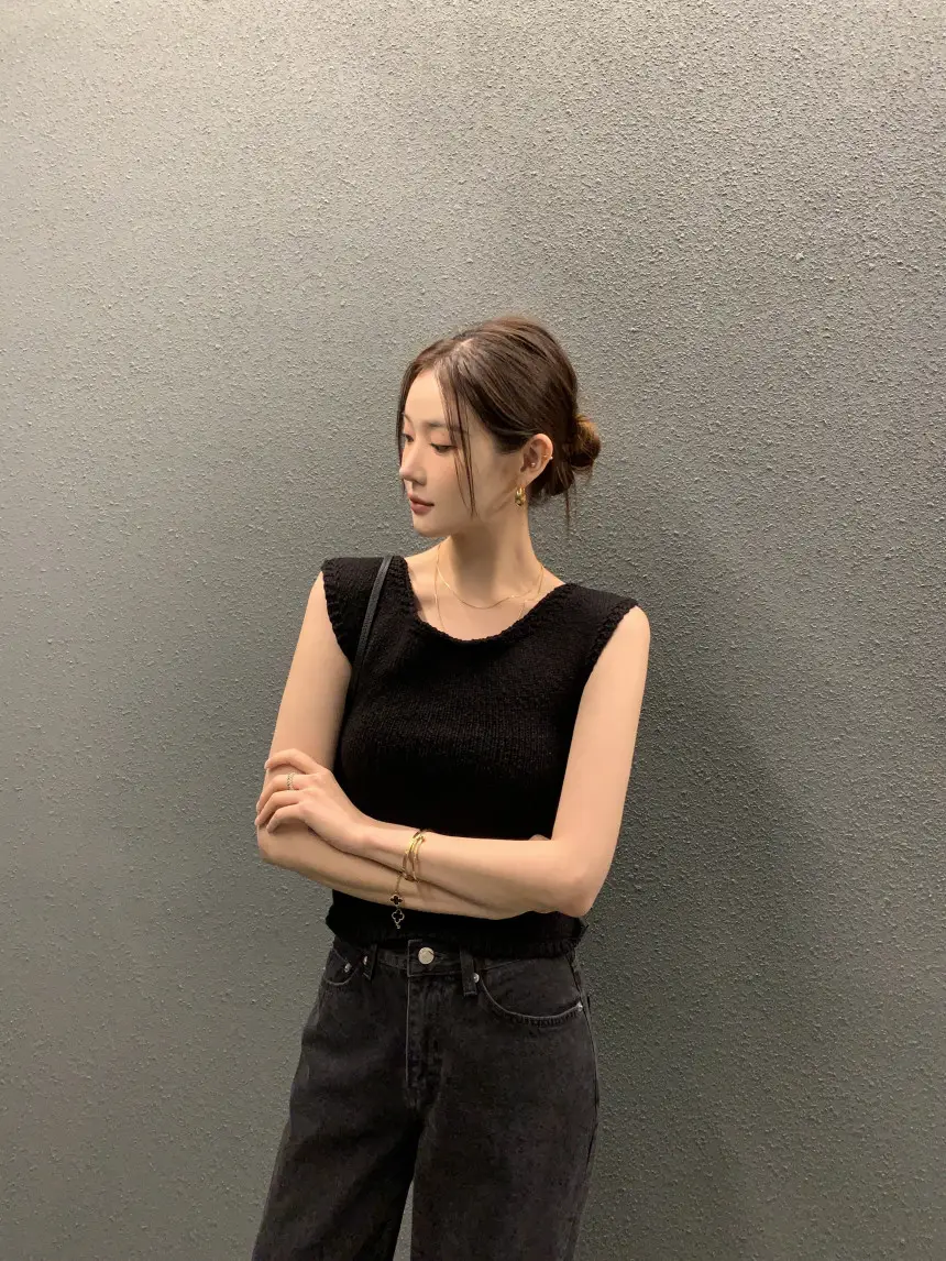 여성용 블라우스 스타일 니트 셔츠 상세 이미지 29