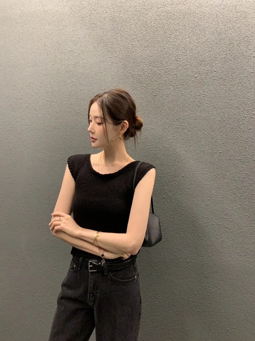여성용 블라우스 스타일 니트 셔츠 상세 이미지 35