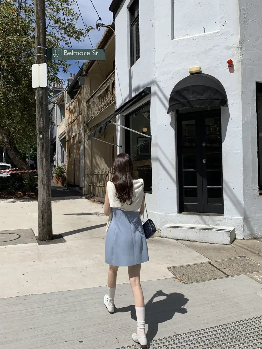 프렌치 심플 라운드넥 민소매 원피스 상세 이미지 34