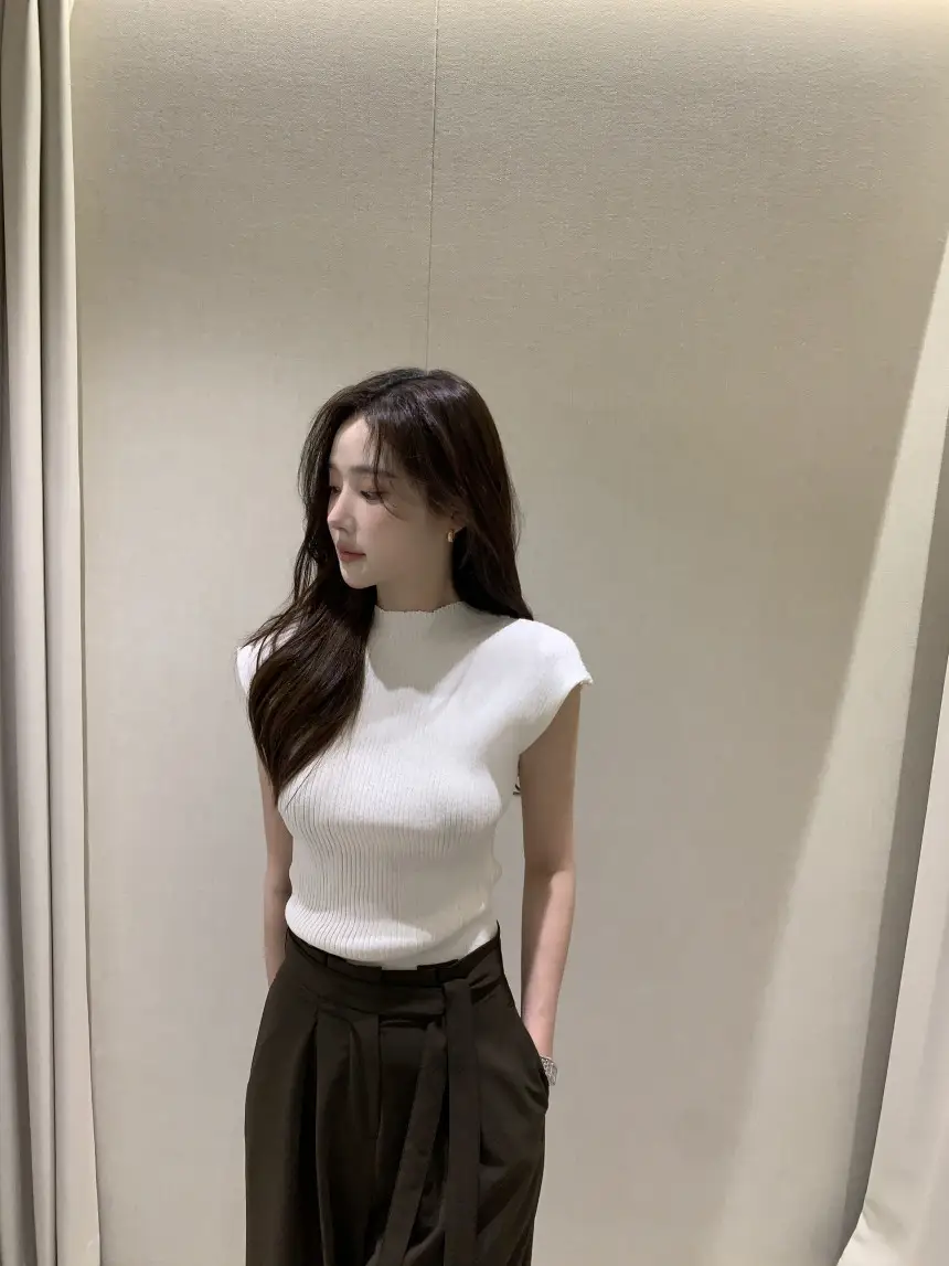 2026 여름 신상 단색 심플 니트 셔츠 상세 이미지 2