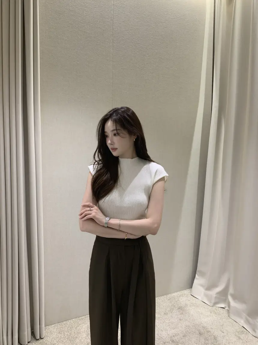 2026 여름 신상 단색 심플 니트 셔츠 상세 이미지 5