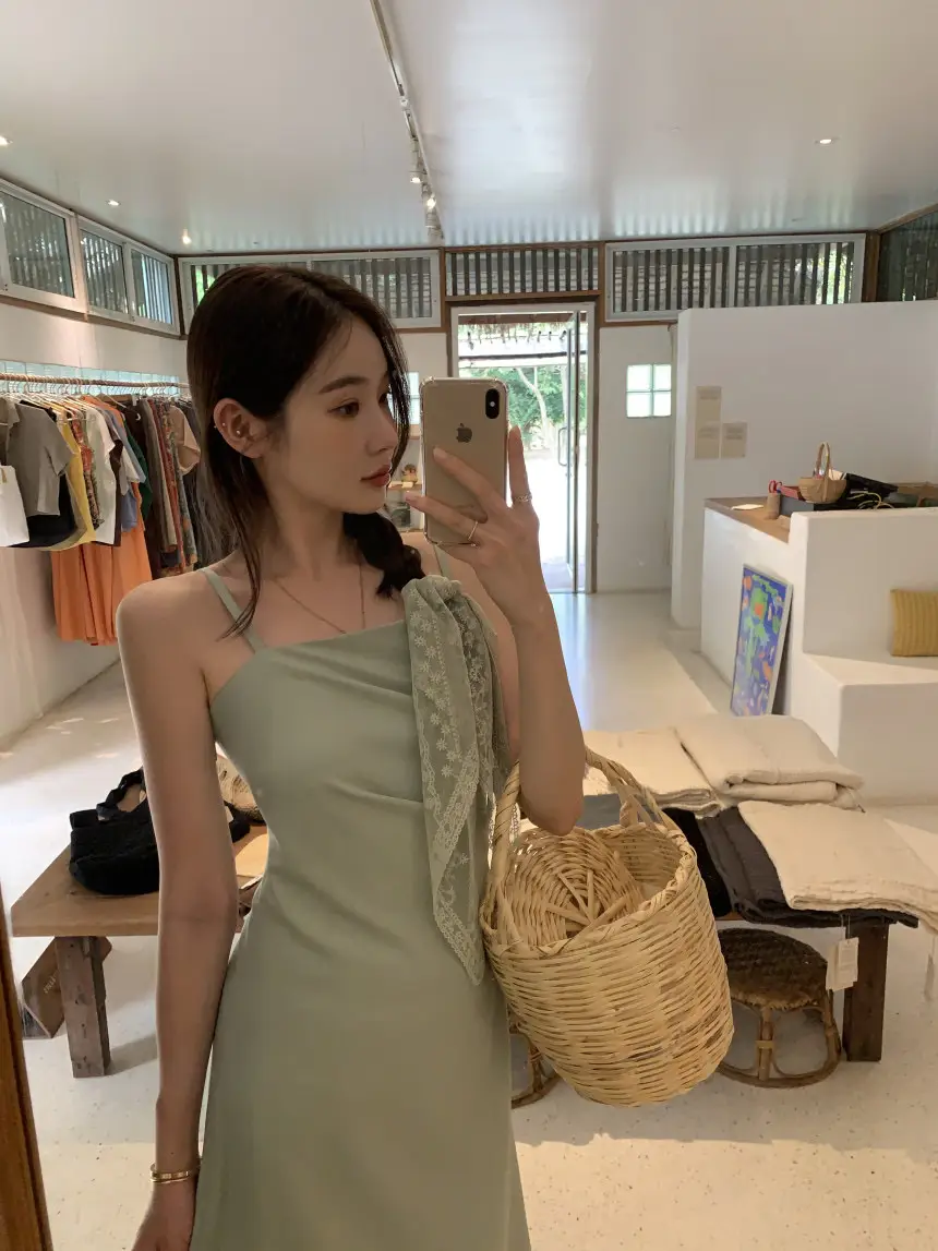 여성용 체크 무드 블라우스 원피스 상세 이미지 5