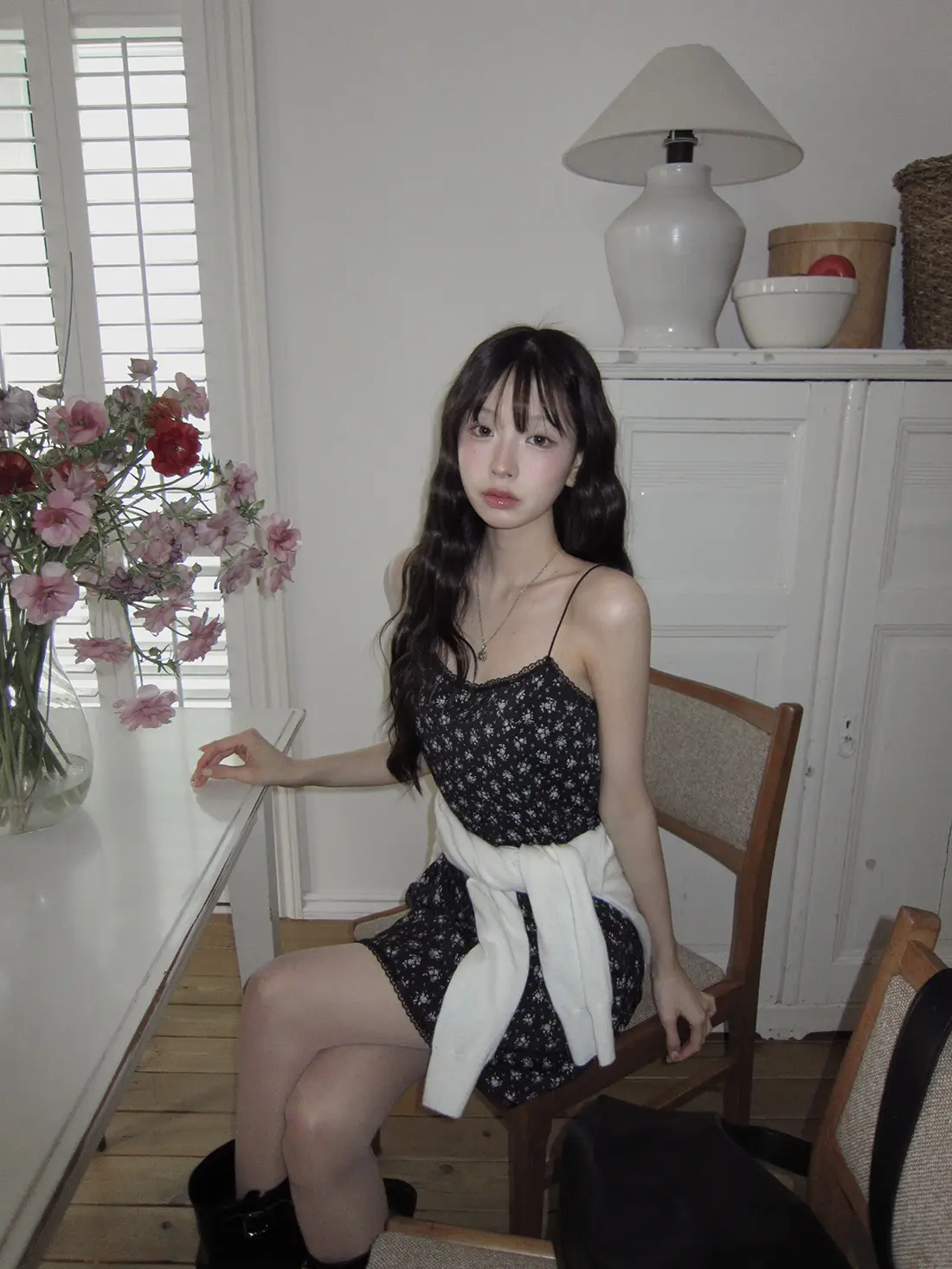 플라워 레이스 민소매 원피스 상세 이미지 6