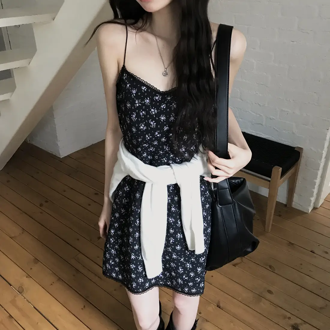 플라워 레이스 민소매 원피스 상세 이미지 8