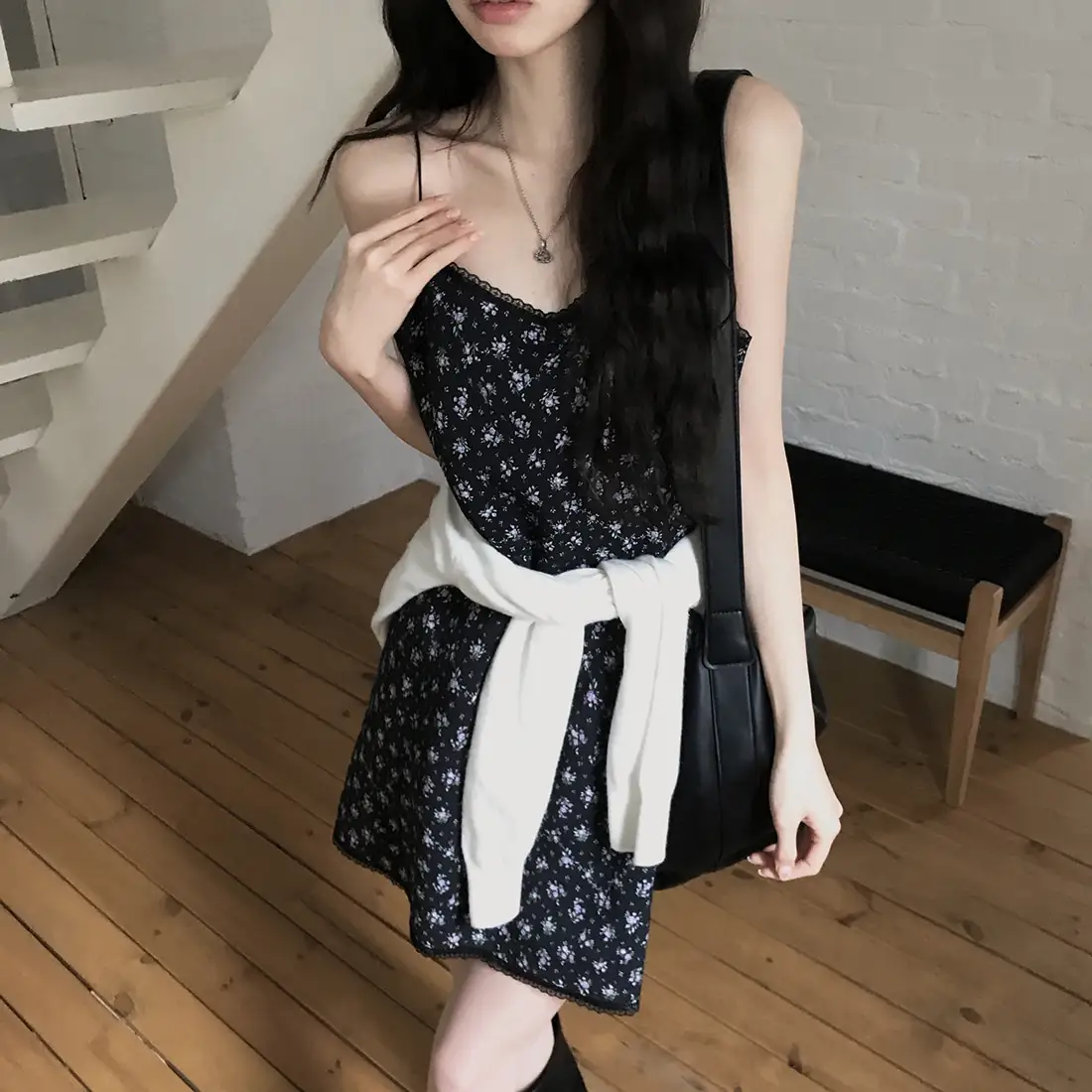플라워 레이스 민소매 원피스 상세 이미지 13