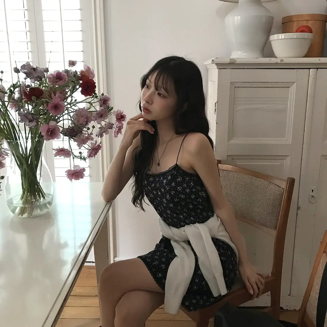 플라워 레이스 민소매 원피스 상세 이미지 19