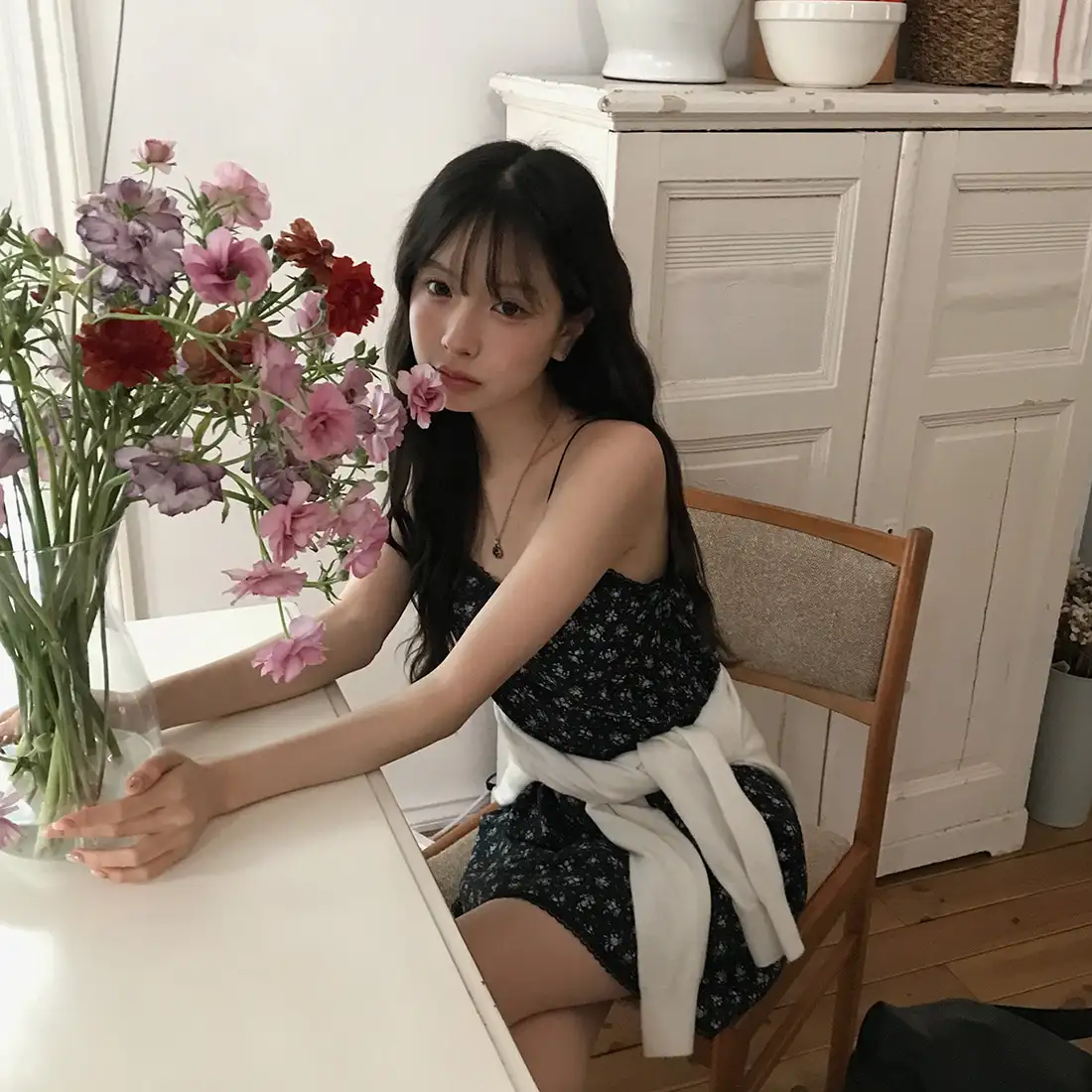 플라워 레이스 민소매 원피스 상세 이미지 22