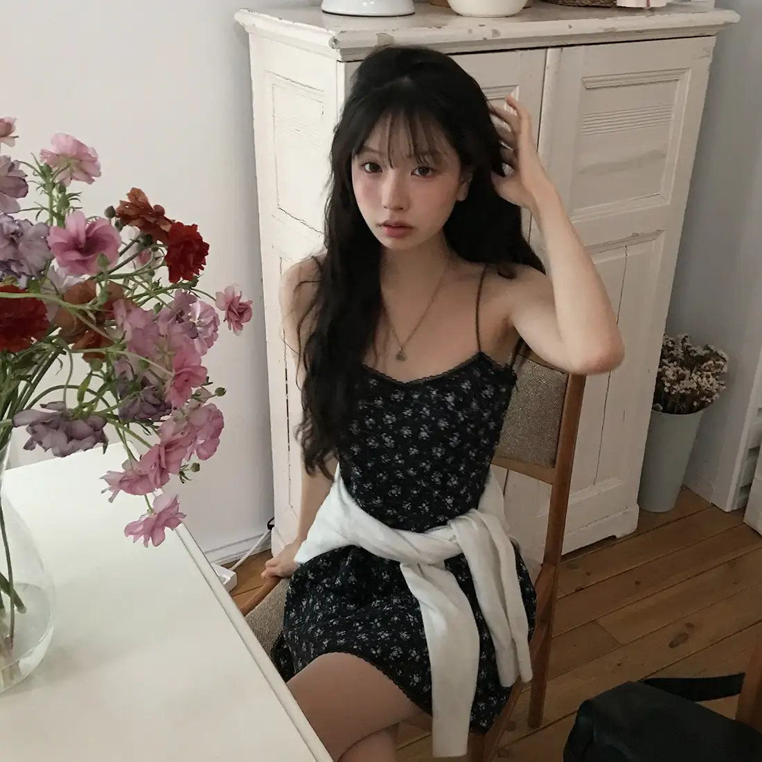 플라워 레이스 민소매 원피스 상세 이미지 26