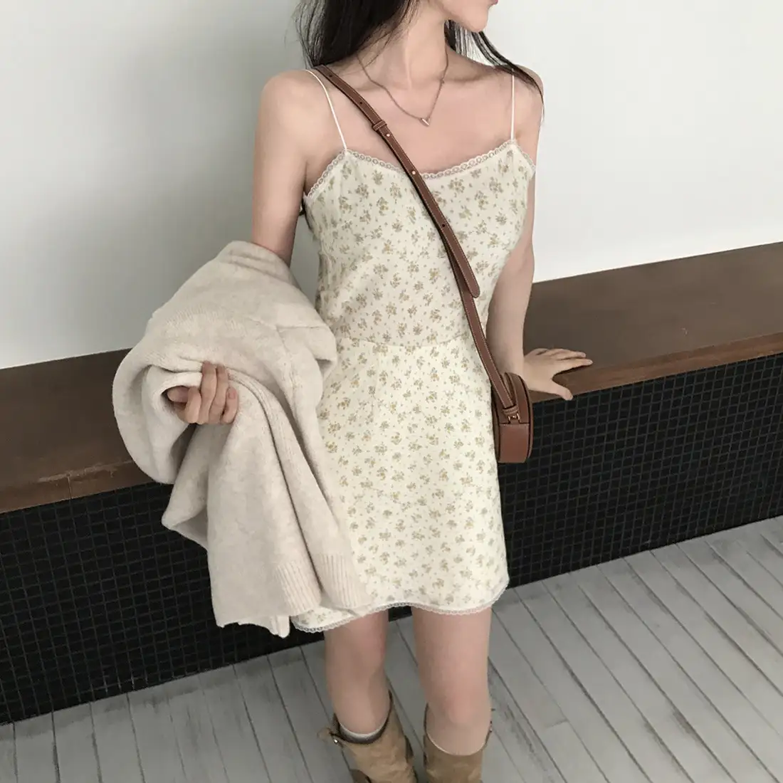 플라워 레이스 민소매 원피스 상세 이미지 31