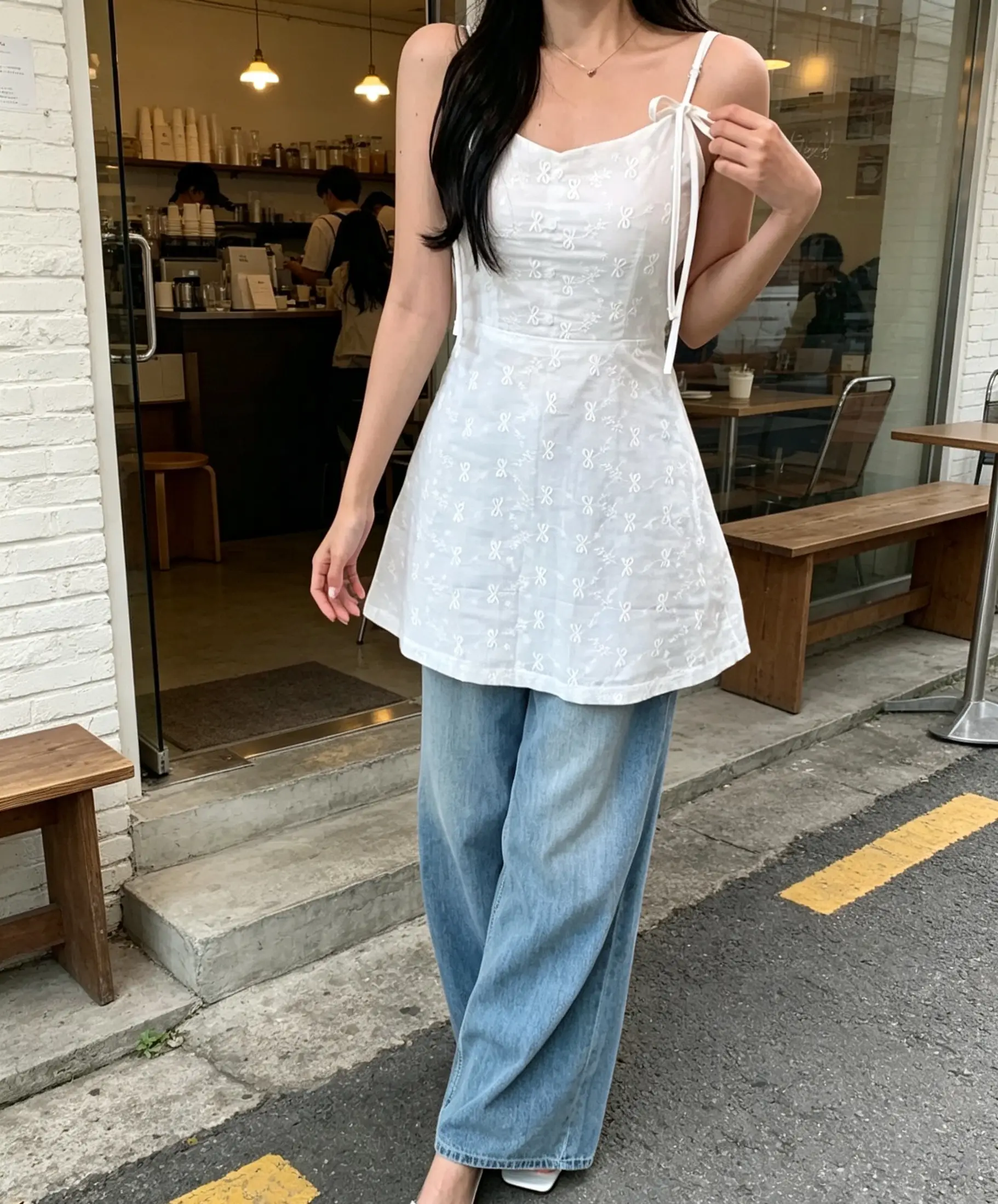 한국 스타일 벨트 블라우스 원피스 상세 이미지 5