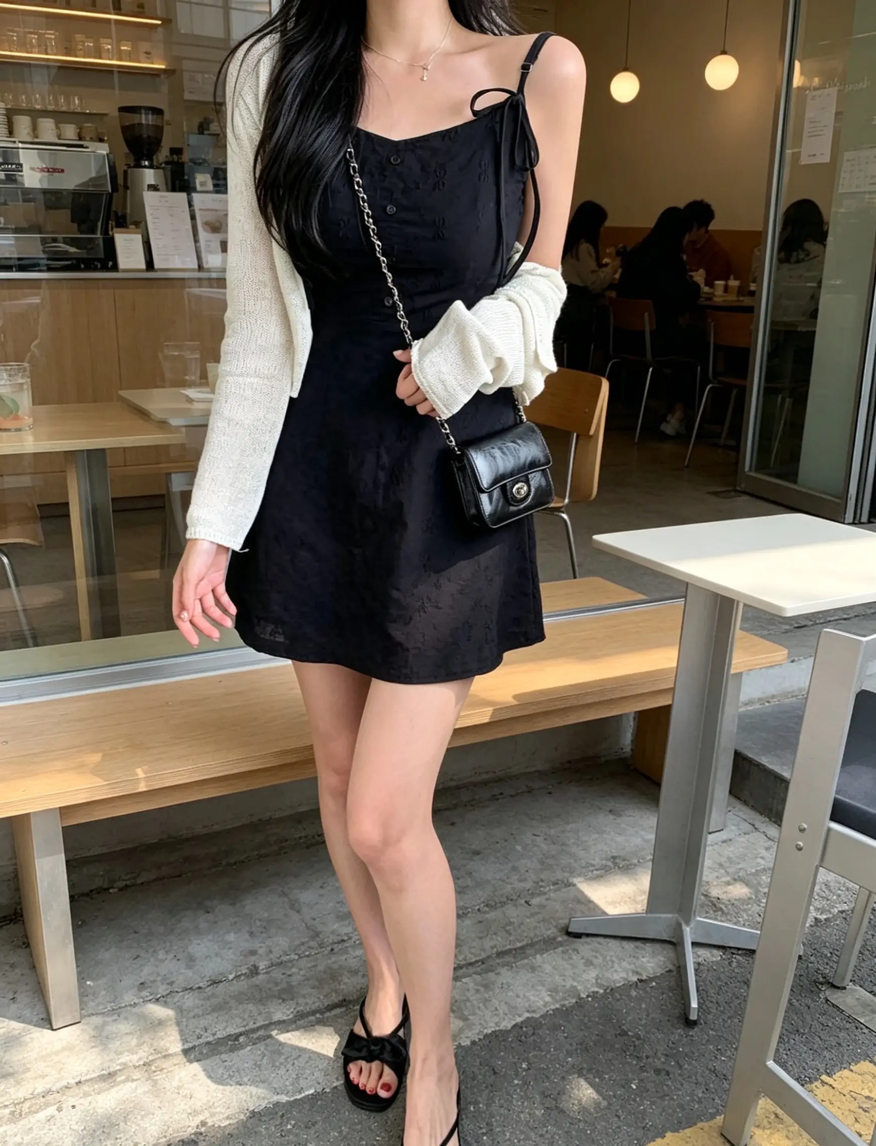 한국 스타일 벨트 블라우스 원피스 상세 이미지 7