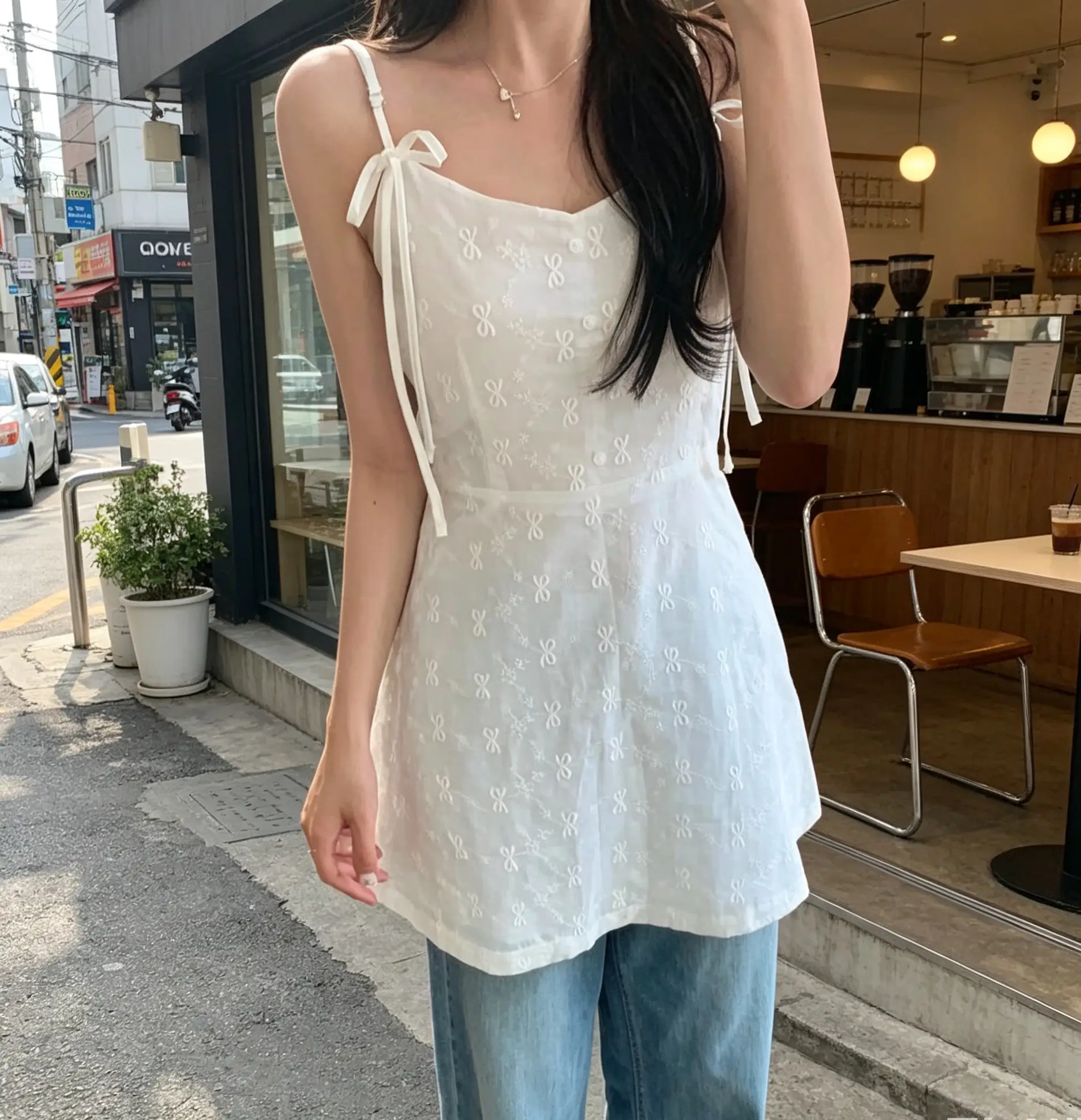 한국 스타일 벨트 블라우스 원피스 상세 이미지 12